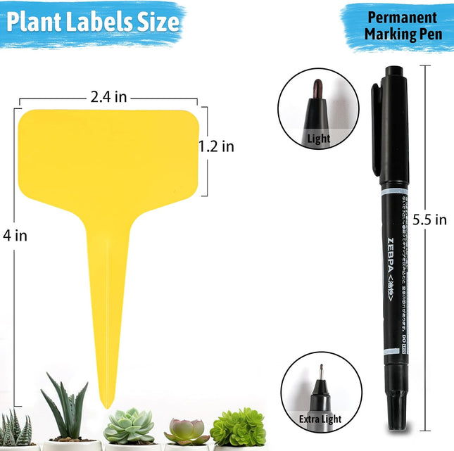 Red 200 Pack Waterproof Plant Labels T-Type Garden Tags with 2 Marking Pens for Succulents Flowers – product detail