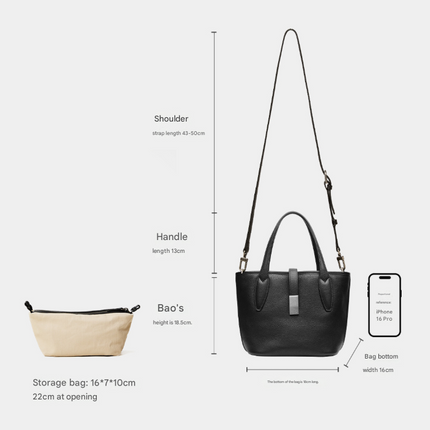 Brown Women's Vegetable Tanned Leather Bucket Bag Minimalist Crossbody Handbag with Inner Canvas Pouch for Work Daily Use