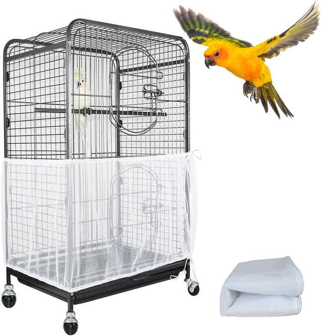 L White Height 30 Circumference 220 Large Bird Cage Seed Catcher Net Cover