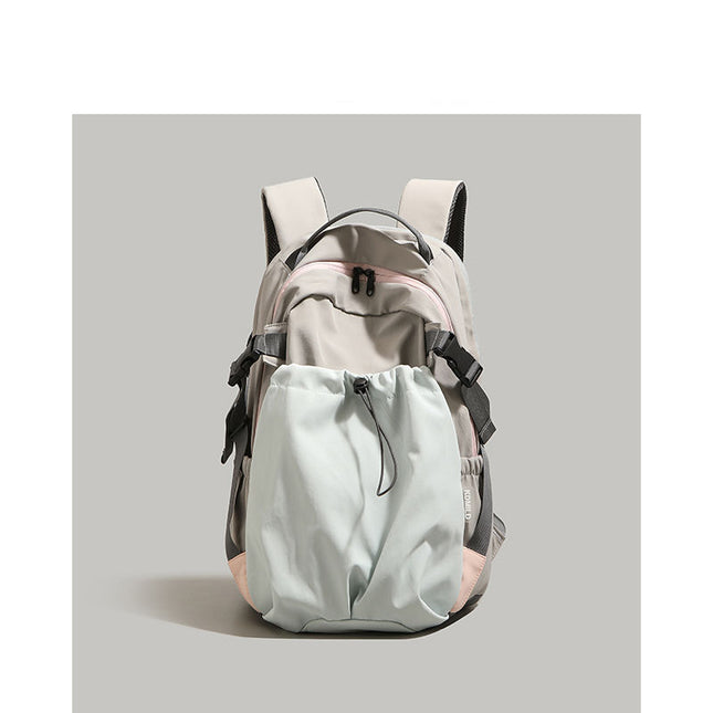 Khaki Minimalist Laptop Backpack Large Capacity 43cm for Men and Women