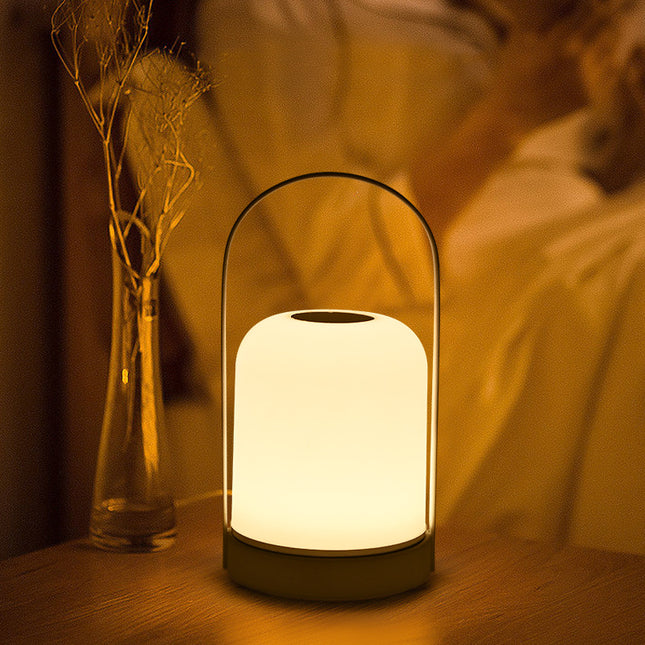 White Portable LED Table Lamp Rechargeable Touch Dimmable Lantern 3 Colour Modes Night Light for Bedroom