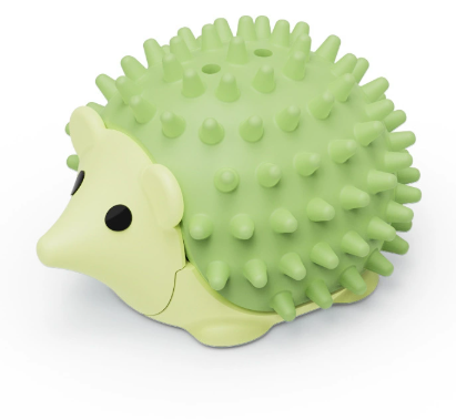 Green 4 Pack Hedgehog Catnip Toys Self Grooming Face Scratcher & Teething Chew Toy Soft Rubber Interactive