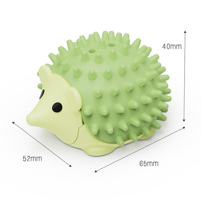 Green 4 Pack Hedgehog Catnip Toys Self Grooming Face Scratcher & Teething Chew Toy Soft Rubber Interactive – product detail