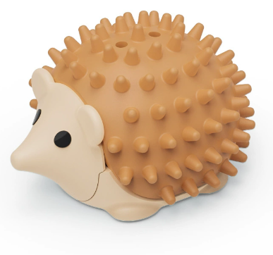 Coffee 4 Pack Hedgehog Catnip Toys Self Grooming Face Scratcher & Teething Chew Toy Soft Rubber Interactive
