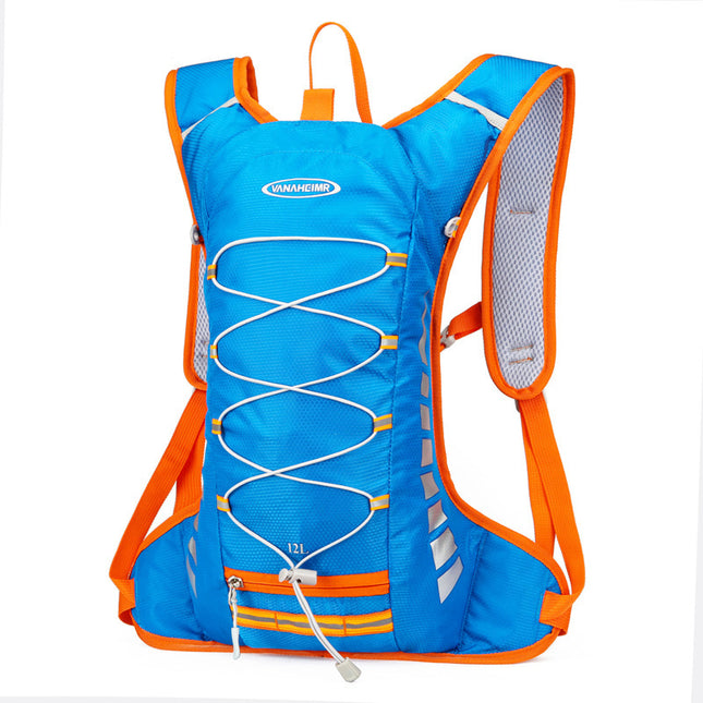 Blue Lightweight Outdoor Sports Backpack Breathable Hiking Daypack Compact Running Cycling Bag with Bungee