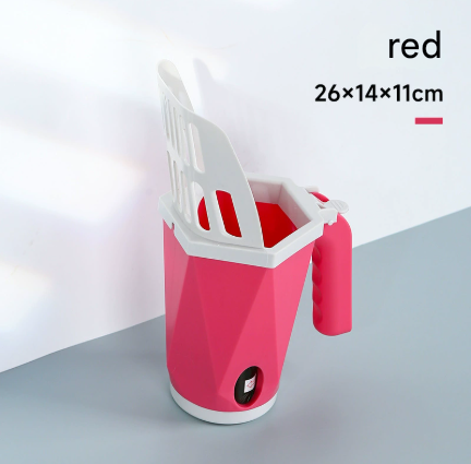 Red 2-in-1 Cat Litter Scoop with Attached Waste Bin Integrated Poop Scooper Holder Detachable Kit with 150