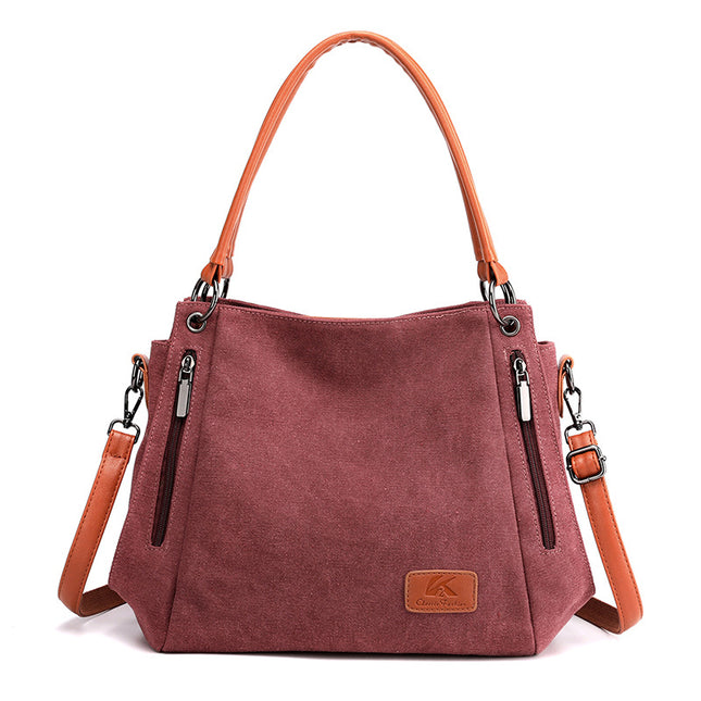 Purple Women's Canvas Hobo Handbag Large Shoulder Tote Bag Adjustable Crossbody Strap Casual Purse 40cm for