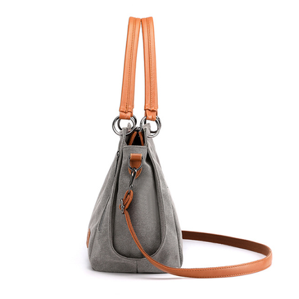 Purple Women's Canvas Hobo Handbag Large Shoulder Tote Bag Adjustable Crossbody Strap Casual Purse 40cm for Work School Travel