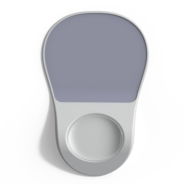 Light Grey Ergonomic Mouse Pad with Wrist Rest Support Soft Silicone Concave Groove Design 32.5cm Non-Slip