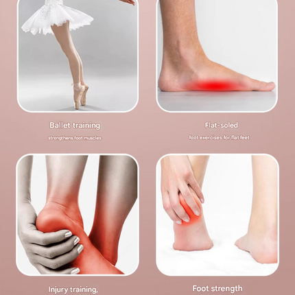 Pink Adjustable Foot Arch Trainer Toe Grip Exerciser Spring Resistance Strengthening Tool for Flat Feet & Ballet 29cm