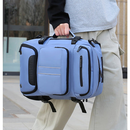 Large Capacity Convertible Travel Backpack - 16" Laptop Compartment, Shoe Pouch & USB Port(blue)