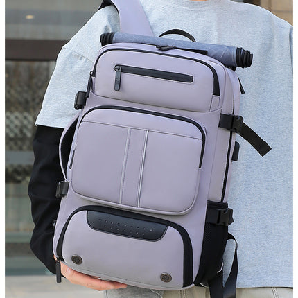Large Capacity Convertible Travel Backpack - 16" Laptop Compartment, Shoe Pouch & USB Port(black)