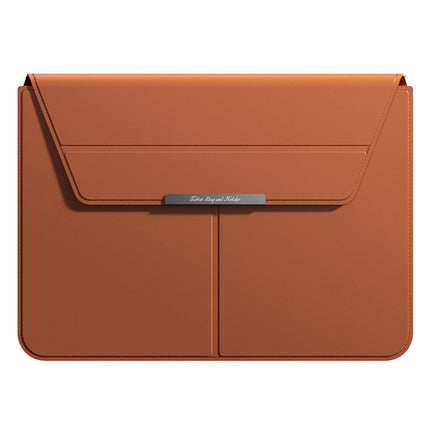 3-in-1 Detachable PU Leather Laptop Sleeve with Ergonomic Stand & Mouse Pad(black  13/14 inch)