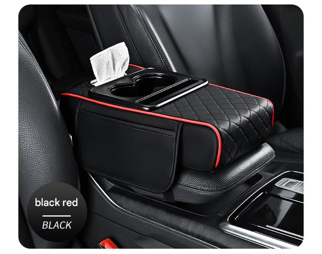 Premium Car Armrest Organizer & Comfort Pad(black red) V888-ELOSUNG39009