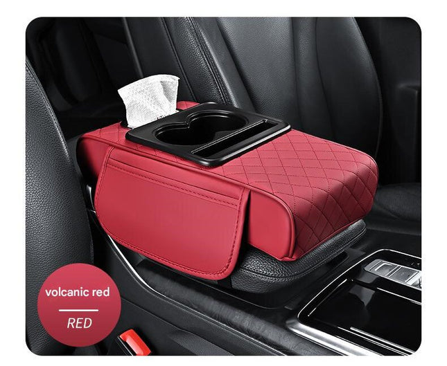 Premium Car Armrest Organizer & Comfort Pad(red) V888-ELOSUNG39011