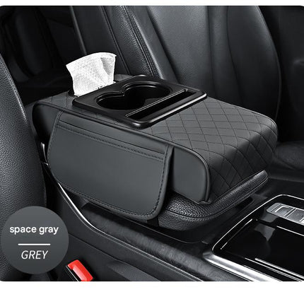 Premium Car Armrest Organizer & Comfort Pad(grey)