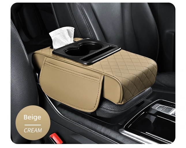 Premium Car Armrest Organizer & Comfort Pad(Beige) V888-ELOSUNG39014