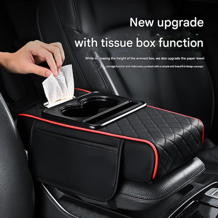 Premium Car Armrest Organizer & Comfort Pad(brown)