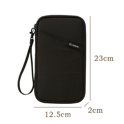 Travel Document Organizer(black) - Multi-Pocket Design, Lightweight, Luggage-Friendly Storage