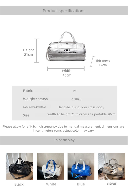 Lightweight Sports Bag with Dedicated Shoe and Wet Gear Zone(black) – product detail