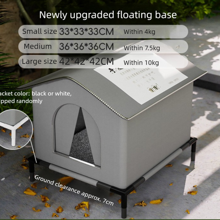 Large Size Elevated Indoor/Outdoor Pet Shelter(grey) Waterproof Insulated for All-Season Warmth