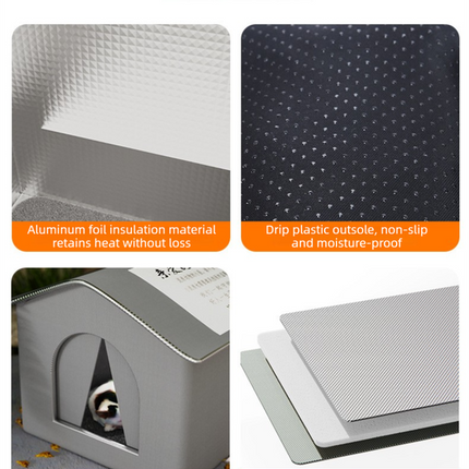 Large Size Elevated Indoor/Outdoor Pet Shelter(grey) Waterproof Insulated for All-Season Warmth – design and finish