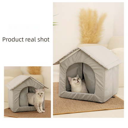 Large Size Elevated Indoor/Outdoor Pet Shelter(grey) Waterproof Insulated for All-Season Warmth – product features