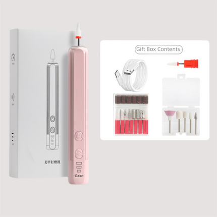 Pink Pro Portable Electric Nail Drill Kit With 10 Bits