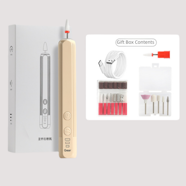Khaki Pro Portable Electric Nail Drill Kit With 10 Bits