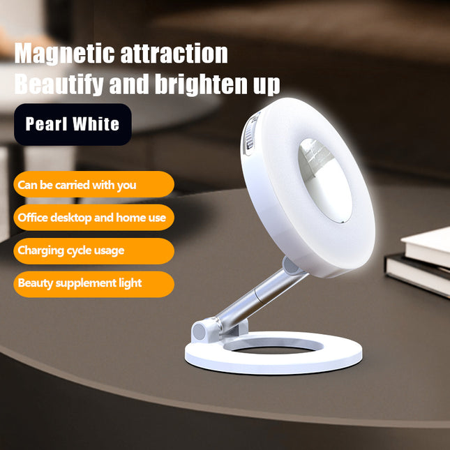 White 2-in-1 Folding Portable Selfie Light and Magnetic Phone V888-ELOSUNG39062