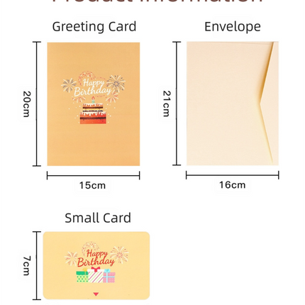 Interactive 3D Pop-Up Birthday Card with Music, Light