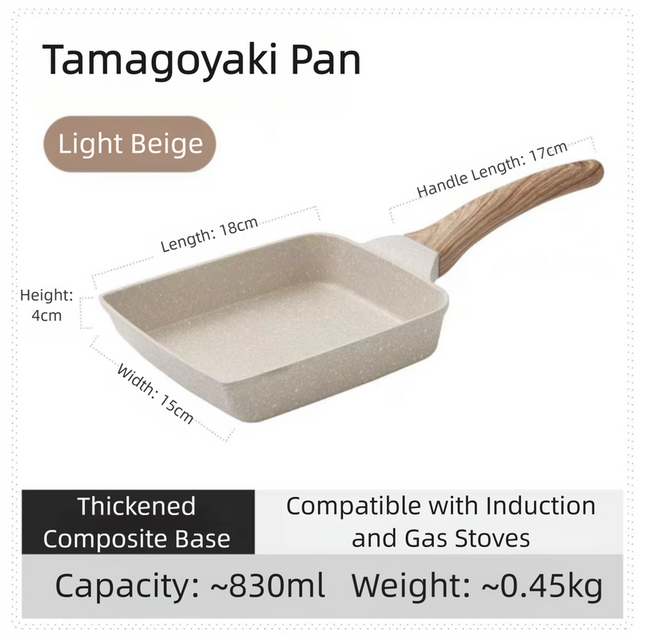 White Rectangular Non-Stick Frying Pan 19 x 14 x 4cm – product detail