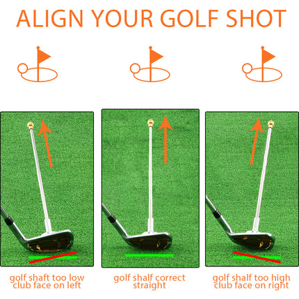 Golden Adjustable Magnetic Golf Club Face Alignment and Swing Trainer