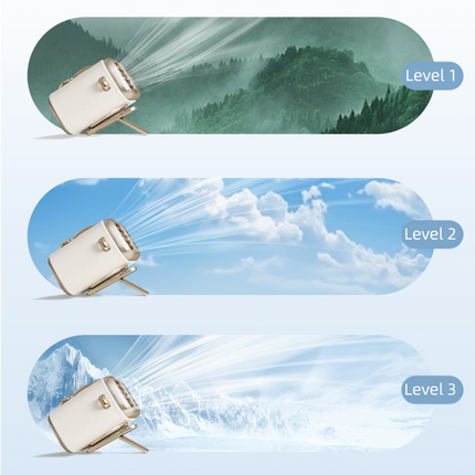 White Portable Fan for Outdoor, Waist Clip, and Desktop Cooling