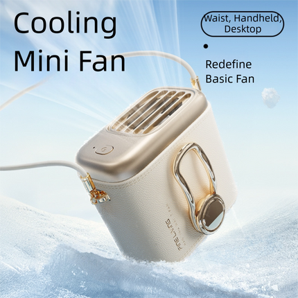 Brown Portable Fan for Outdoor, Waist Clip, and Desktop Cooling