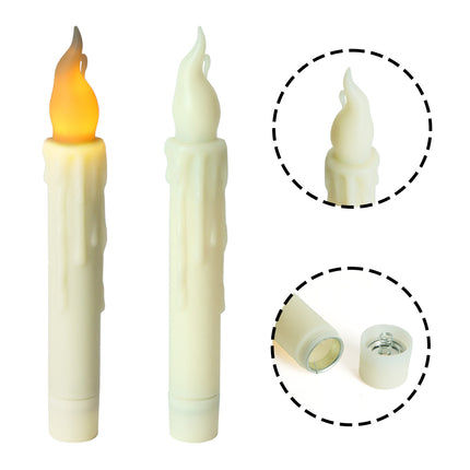 12-Pack LED Taper Candles, Remote, Hooks, & Line