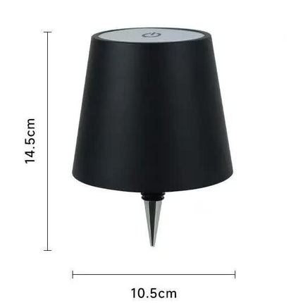 Black Cordless Tri-Color Wine Bottle LED Lamp