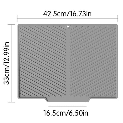 2PC Grey Multi-Use Drain Mat (43x33 cm) – Non-Slip Heat Protection for Dish Drying & Prep