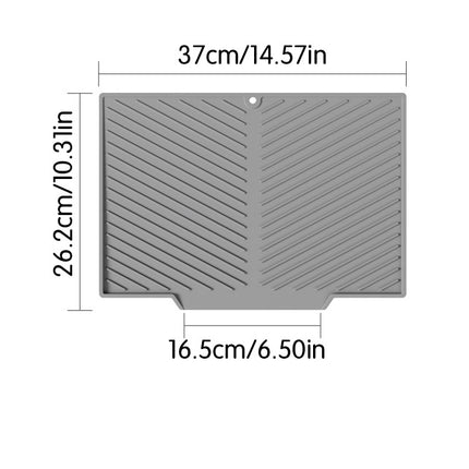 2PC Grey Multi-Use Drain Mat (37x27 cm) – Non-Slip Heat Protection for Dish Drying & Prep