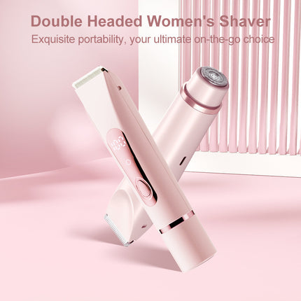Pink Lectric Bikini Trimmer for Women, 1 Set Rechargeable 2 in 1 Body & FacialHair Removal