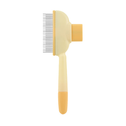 4-Pack Self-Cleaning Pet Brush Set – Stainless Steel Deshedding Slicker Combs (2 Long Pin & 2 Dual Pin) in Green & Yellow Tones