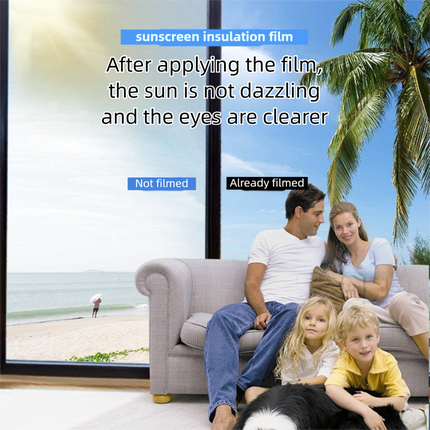 Premium 6-Layer Aurora Blue Window Film for Home/Office – Reflective One-Way Privacy, 50cm x 2m One Roll, UPF 50+ UV Block,With Full Install Tools