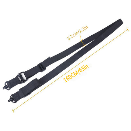 Black Quick-Adjust MS4 Tactical Sling System - Single/Two-Point Conversion Kit for Outdoor Gear