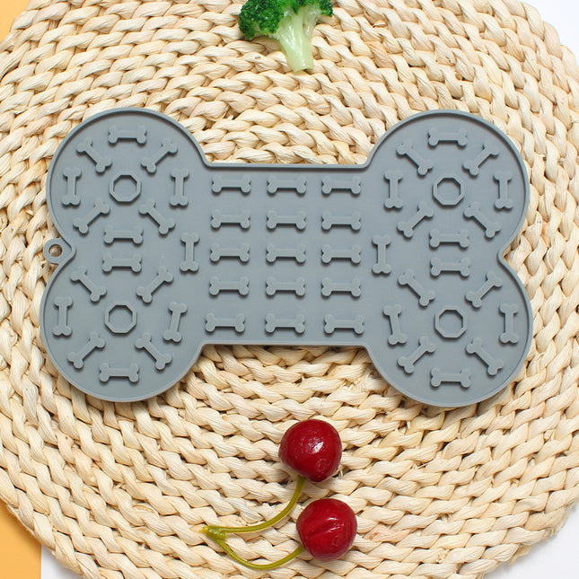 2-Pack Grey Food Grade Silicone Dog Lick Mat (Slip Suction Cups)