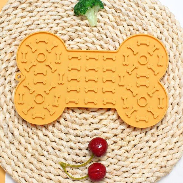 2-Pack Yellow Food Grade Silicone Dog Lick Mat (Slip Suction Cups)