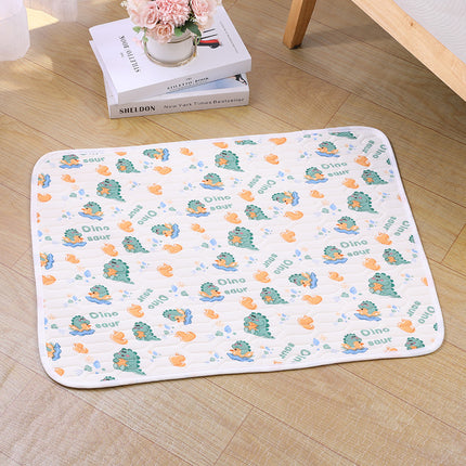 2-Pack Green Dinosaur Pet Summer Cooling Latex Pad (XL Size: 70*50cm) - Breathable Ice Silk & Latex-Filled Dog Bed Cat Sleeping Mat with Non-Slip Base