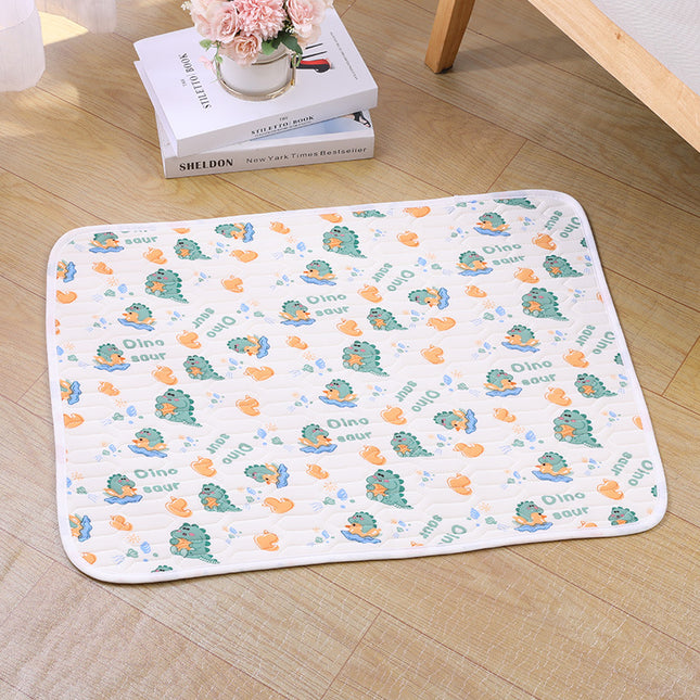 2-Pack Green Dinosaur Pet Summer Cooling Latex Pad (XL Size: 70*50cm) - Breathable Ice Silk & Latex-Filled Dog Bed Cat Sleeping Mat with Non-Slip Base