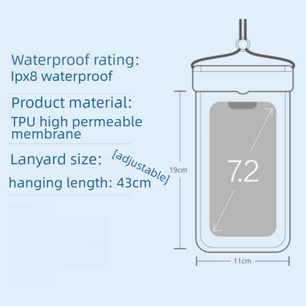 3-PCS Black IPX8 Waterproof Phone Pouch(19×11 CM) - Universal Touch Screen & Underwater Photo Case for Swimming, Snorkeling, and Beach