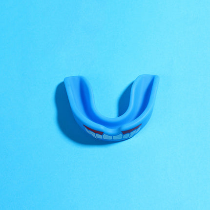 4-Pack Blue Food Grade Silicone Sports Mouthguard(6x5x1.7CM) With Vented PP Case- Instant Fit Mouth Guardfor High Shock Protection