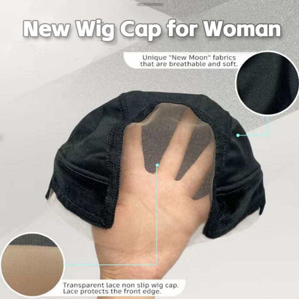 2-Pack Beige U-Part Covered-Ear Wig Cap with 4x5 Inch Double Velvet Lace - Comfort & Stability, for Wig Making and Secure Wear